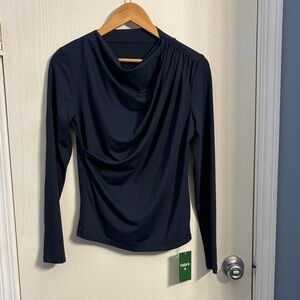 HALARA Midnight Blue Gathered Long Sleeve Top